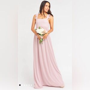 Show Me Your Mumu June Maxi Dress- Size Medium -Color Neutral Mauve Chiffon